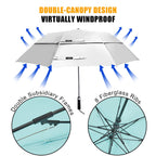 G4Free 62 Inch Portable Uv Protection Large Golf Umbrella Automatic Open Double Canopy Big Sun Umbrella Windproof Oversize Sport