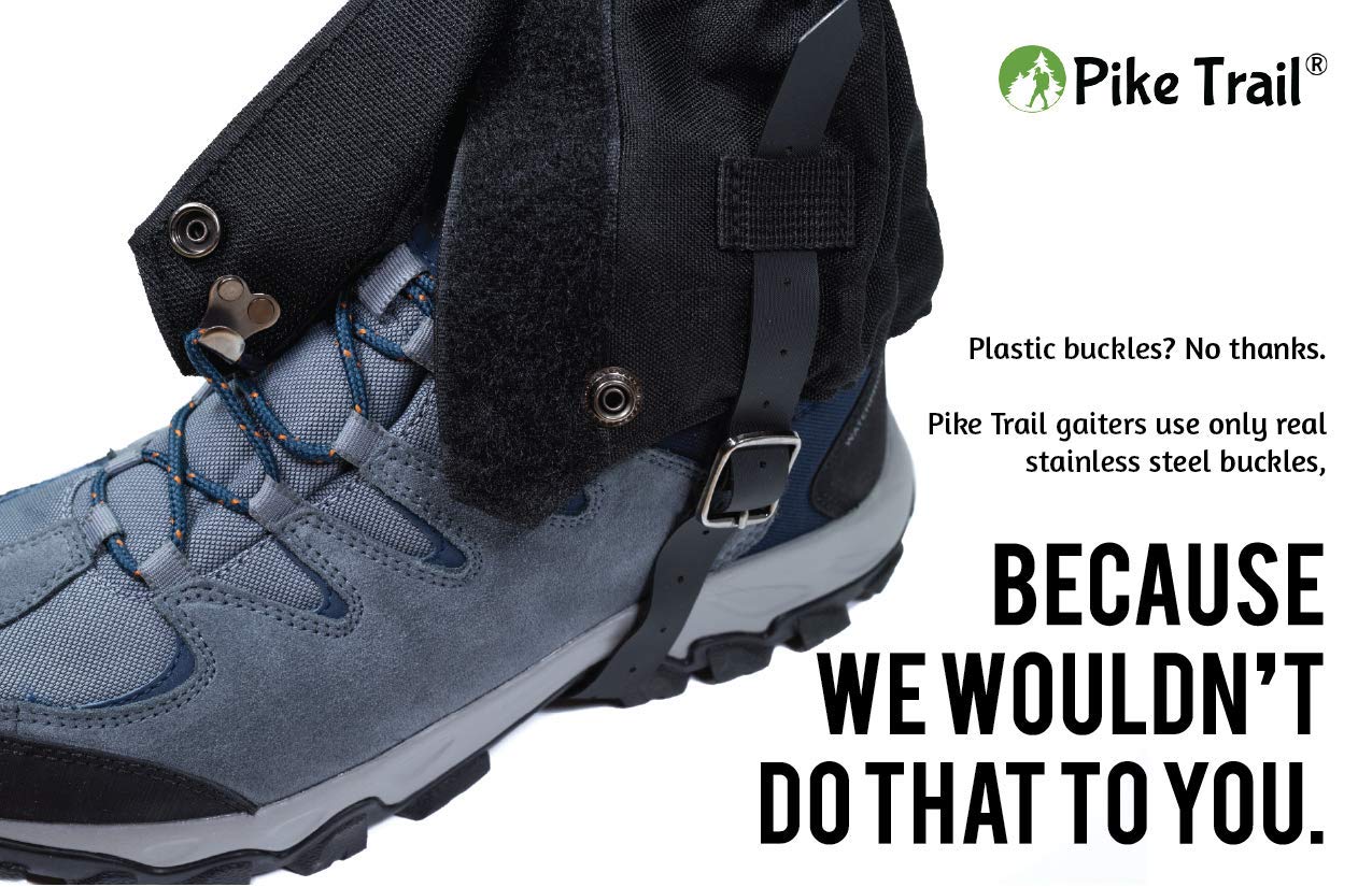 Pike Trail Adjustable Leg Gaiters - Lightweight, Waterproof - Leg Guards For Men & Women - Hiking Essentials Ideal For Hunting,
