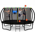 Hoteam Trampoline Basketball Hoop Trampoline Accessories Kit with 3 Mini Basketballs 50 ft Solar Powered LED Lights, Pump Fit 8 
