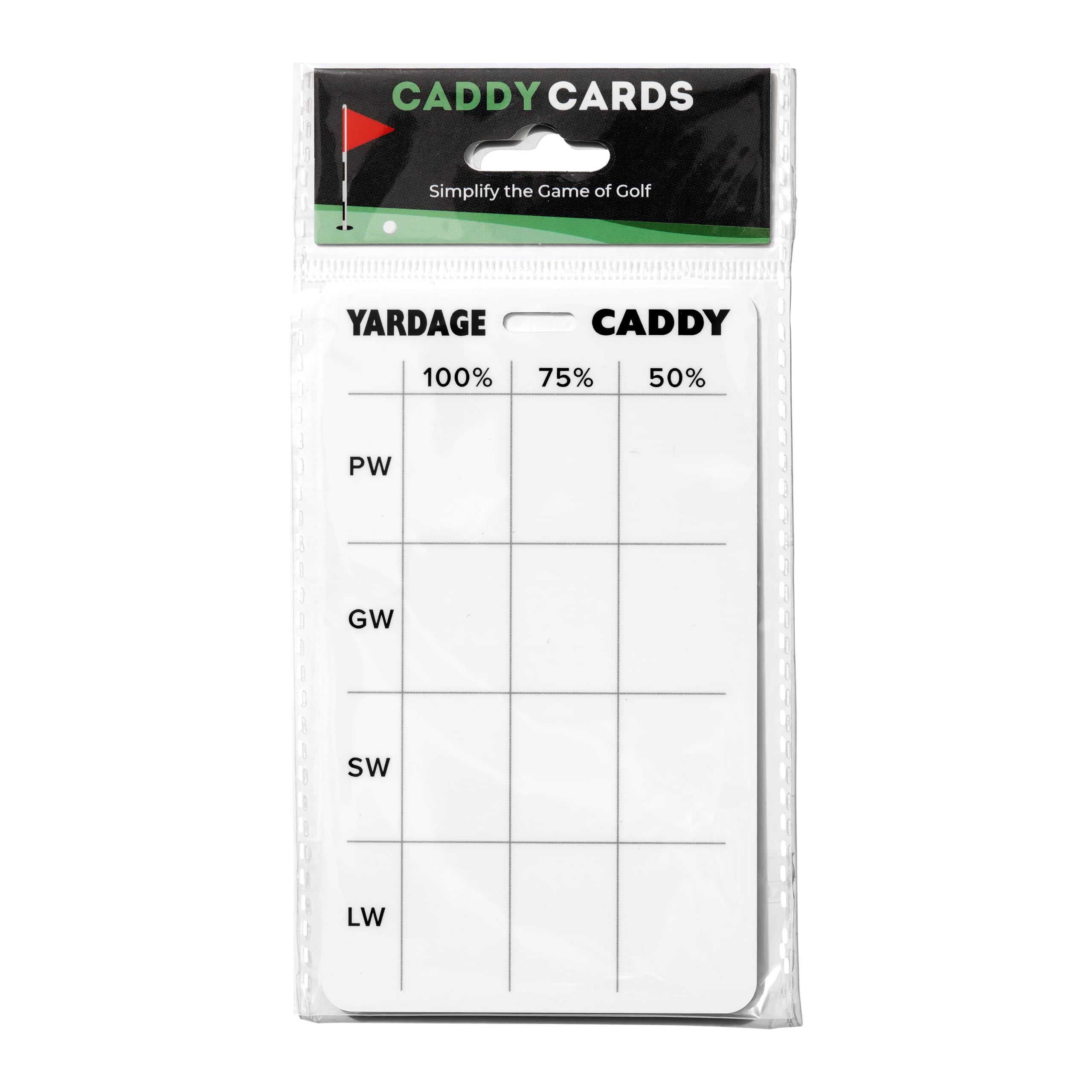 Yardage Caddy - Golf Bag Tag Accessory - Distance Card - Record Your Numbers - Training Aid - Shoot Lower Scores!