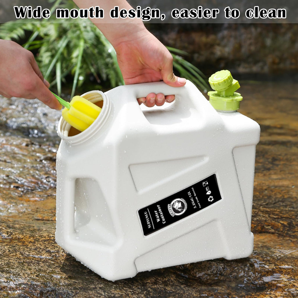 Sloyunlu 3.2 Gallon Water Jug With Spigot, Bpa Free Leak-Proof Camping Water Container, Portable Emergency Water Storage For Out