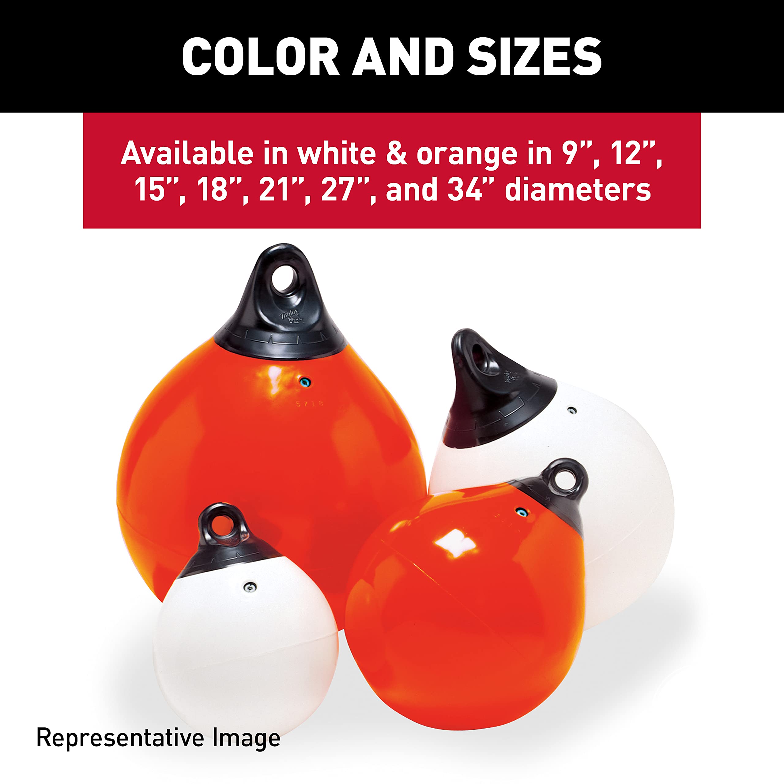 Taylor Made Products Taylor Made Tuff End Buoy, White (18'') - Flexible, Strong, Marine-Grade Vinyl Buoy For 25-40 Foot Boats -