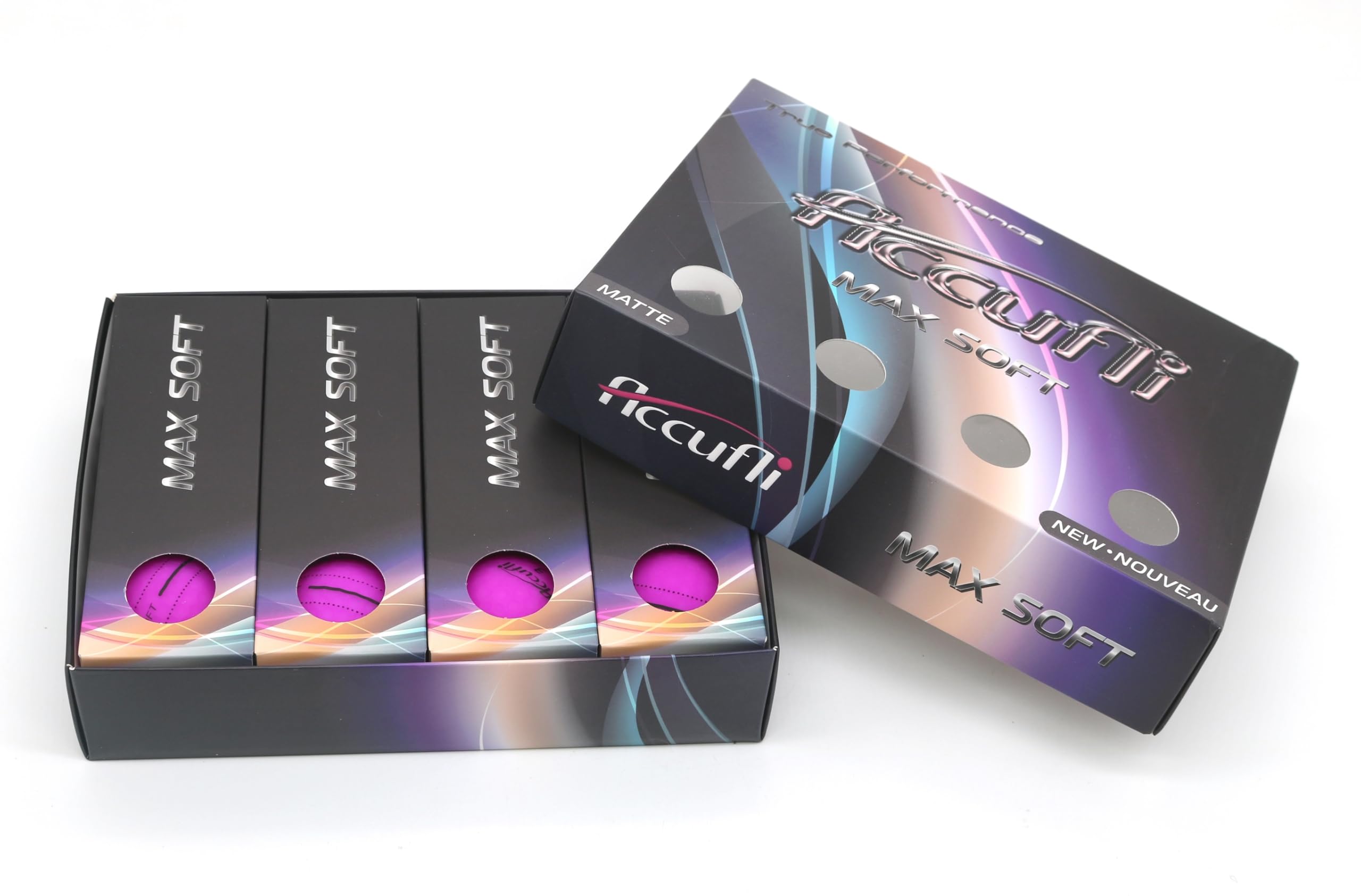 ACCUFLI Max Soft Golf Balls (Matte Purple 12PK)