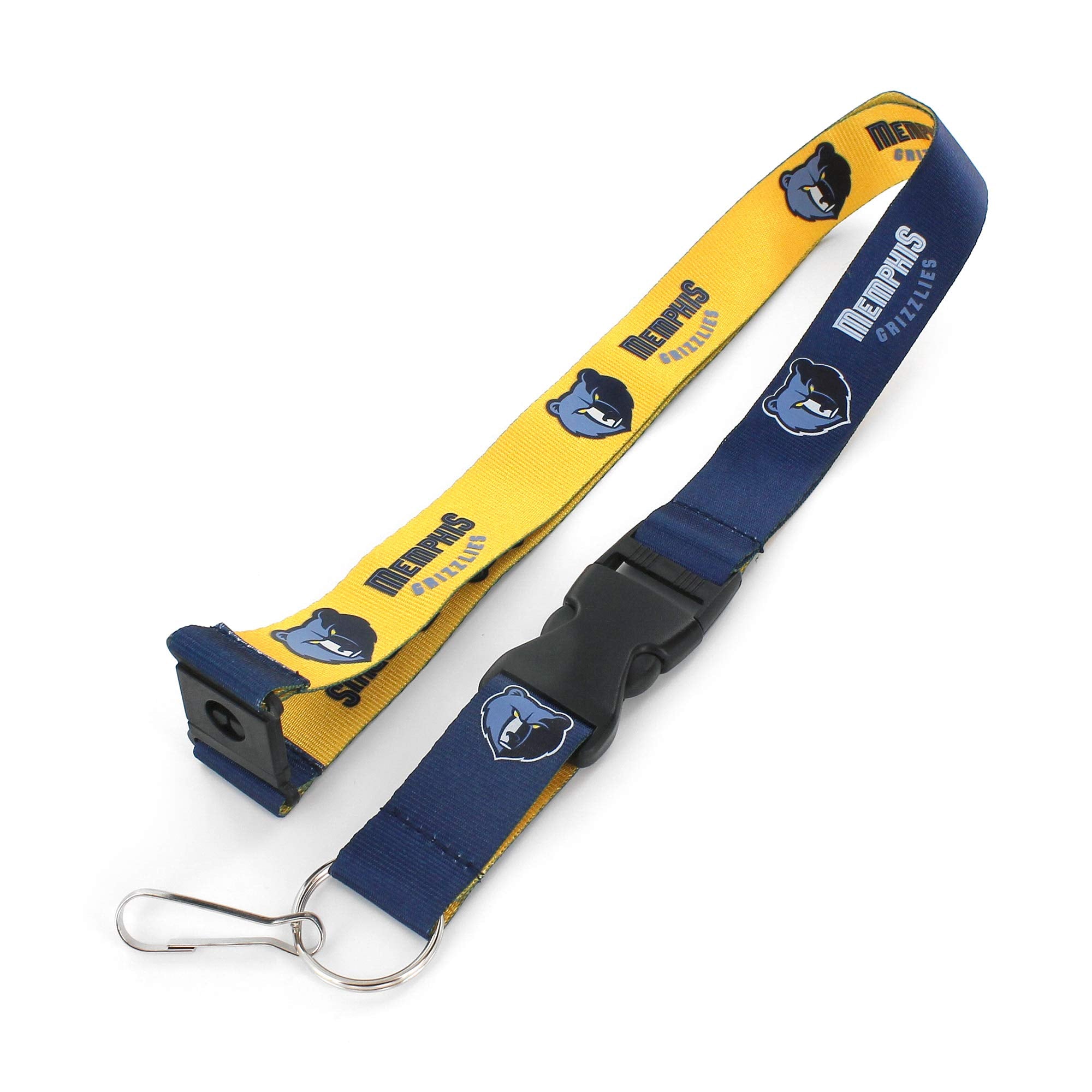 Aminco Nba Memphis Grizzlies Reversible Lanyard, Blue/Yellow,6
