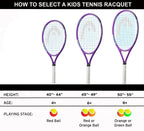 Head Instinct Kids Tennis Racquet Beginners Pre-Strung Light Balance Jr Racket - 21, Purple