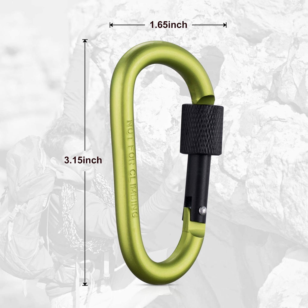 Carago Carabiner Clips With Screw Gate, 10 Pack Carabiners Hiking Clips With 7.5Mm Diameter Aluminum Rod (10 Colors)