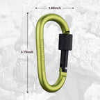 Carago Carabiner Clips With Screw Gate, 10 Pack Carabiners Hiking Clips With 7.5Mm Diameter Aluminum Rod (10 Colors)