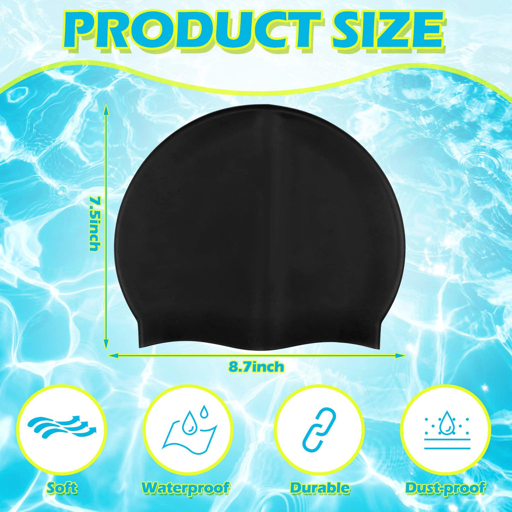3 Pcs Swim Cap Kids Waterproof Silicone Swimming Caps For Girls Boys Aged 2-10 Pool Swim Hat For Toddler Children (Stylish Color