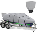 K-Musculo Heavy Duty 800D Waterproof Boat Cover, Tear & Uv Resistant With Motor Cover, Fits V-Hull, Tri-Hull, Runabout (Width 10