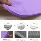 Hatha Yoga Thick Tpe Yoga Mat 72''X 27''X1/3 Inch Non Slip Eco Friendly Exercise Mat For Yoga Pilates & Floor Workouts (Purple)