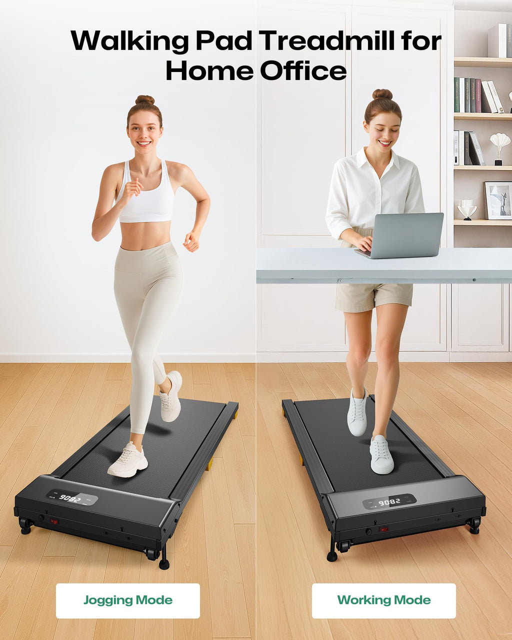 Urevo Walking Pad With Incline, 9% Incline Portable Under Desk Treadmill, 2.5 Hp Walking Treadmill Pad For Home And Office, Walk