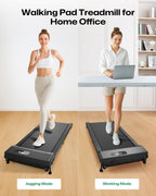 Urevo Walking Pad With Incline, 9% Incline Portable Under Desk Treadmill, 2.5 Hp Walking Treadmill Pad For Home And Office, Walk