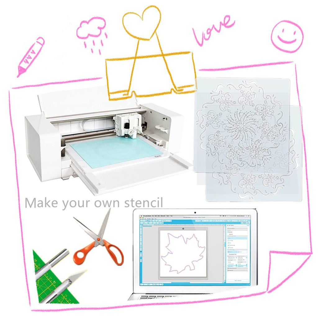 Banltre 32 Pieces 6 Mil Transparency Blank Template Material Stencils Mylar For Cutting Paper Clear Sheet 12 A 12 Inch (32-6 Mil