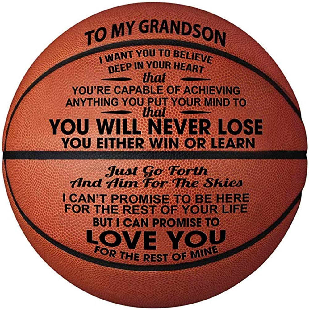 Kaayee Engraved Basketball For Grandson, Grandson Gift From Grandparents, Custom Birthday Graduation Back To School Gift For Gra