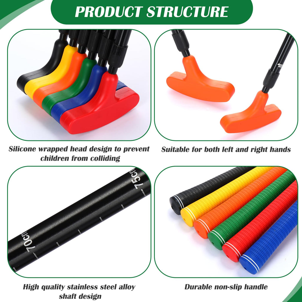Liliful 12 Pack Golf Putters For Kids Two Way Mini Golf Putter With 12 Golf Balls Bulk Putter For Right Or Left Handed Golfers A