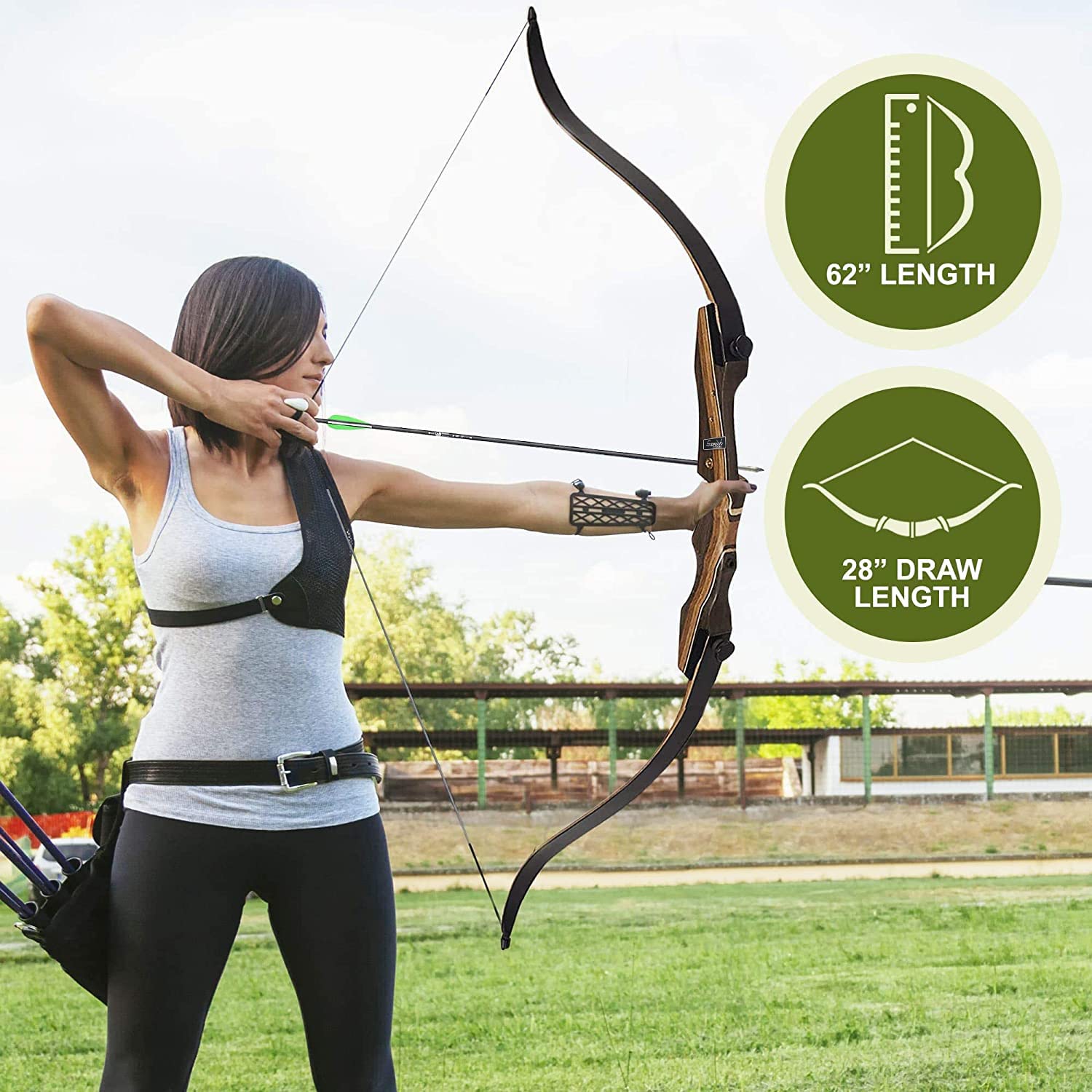 Samick Sage Archery Takedown Recurve Bow 62 Inch - Bows For Teens To Adults - Beginners To Advanced, For Hunting & Target Practi