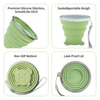 2 Pcs Collapsible Cups, Silicone Collapsible Travel Cup, Expandable Folding Camping Drinkingcup With Lids Reusable Small Portabl