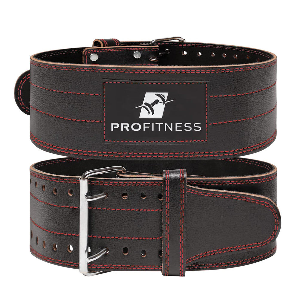 Weight Lifting Belts For Men And Woman Leather Weightlifting Belt Comes (Black/Red, Medium)