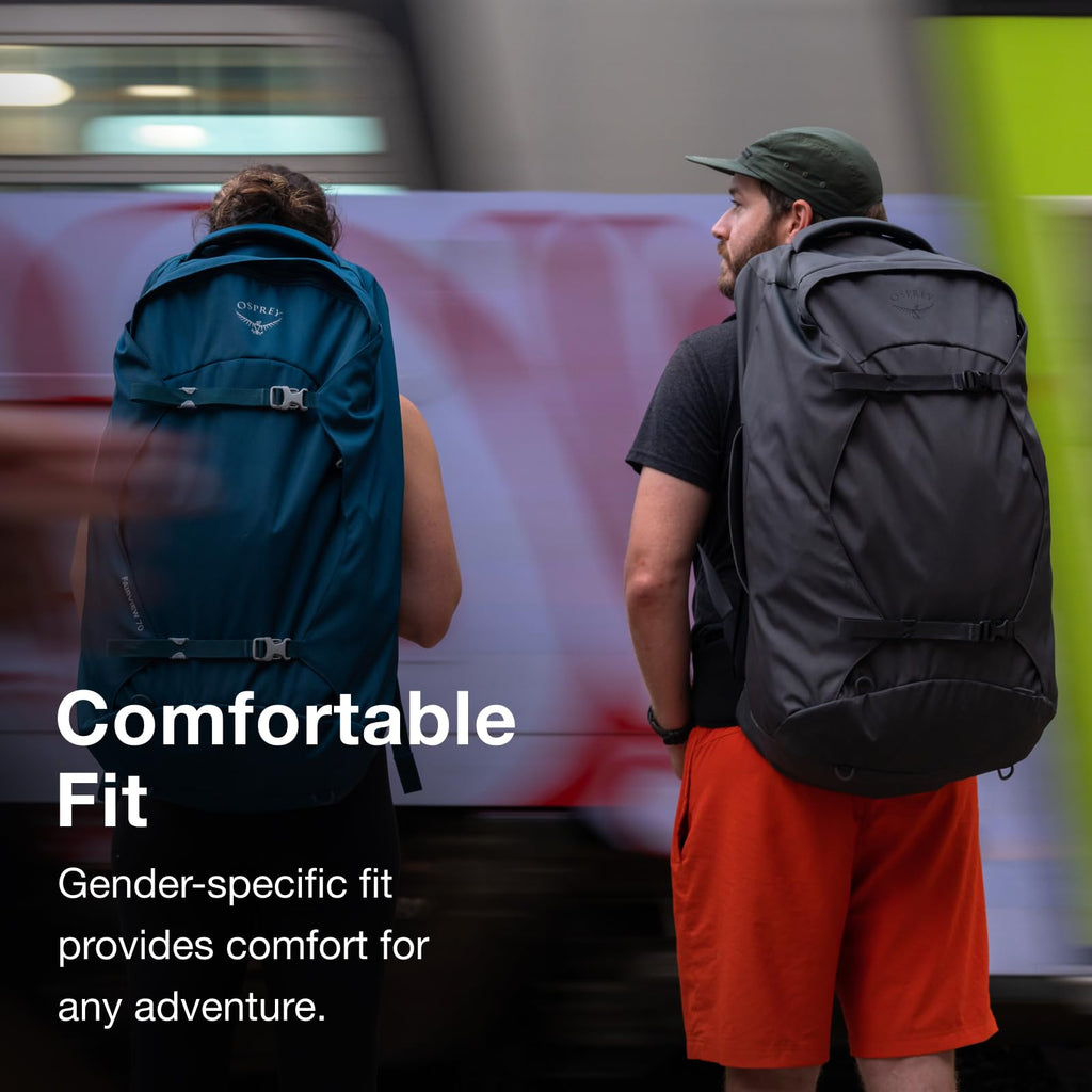 Osprey Farpoint 55L Mens Travel Backpack, Gopher Green, One Size