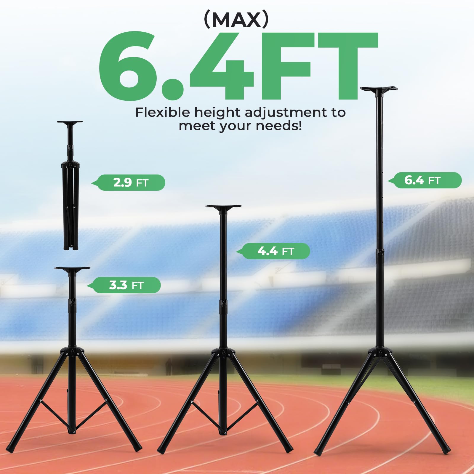 Flyrivergo 6.4Ft High Led Large Timer 30 Race Clock With Tripod Cordless Countdown/Up Clock Stopwatch With Ir Remote Control For