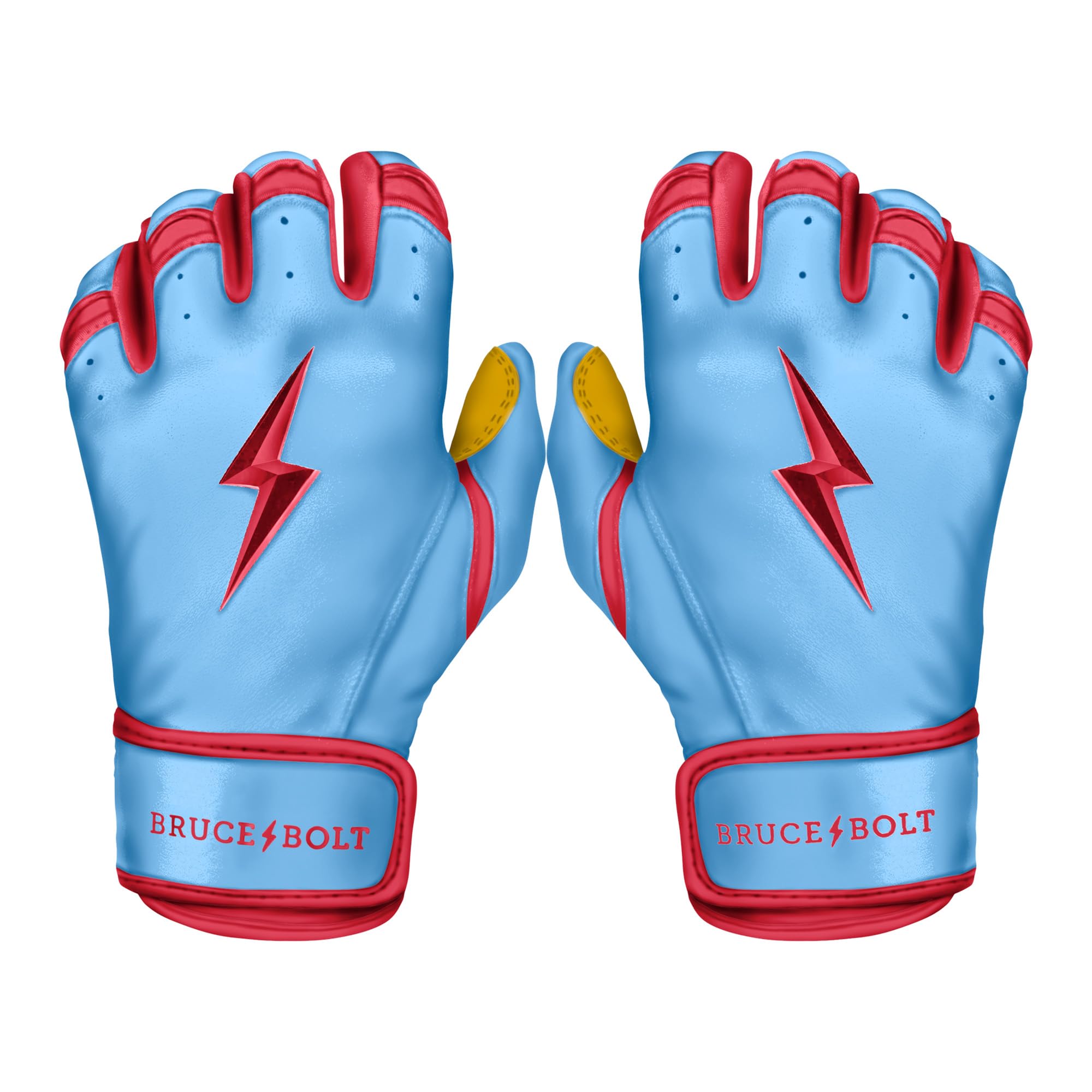 BRUCE BOLT Signature Series Short Cuff Batting Gloves - Harrison Bader Edition - Bader Baby Blue - XXLarge