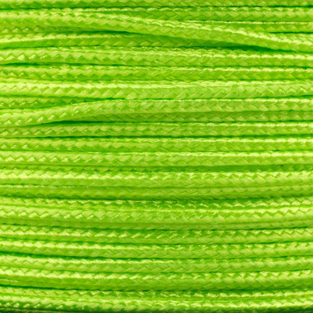 Paracord Planet Micro Paracord - Thin Braided Cord For Crafting, Fishing, And Diy Projects In 125 Ft Spools - Neon Green