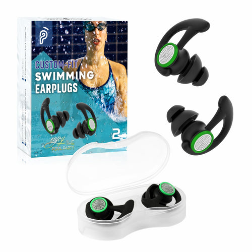 2 Pairs Ear Plugs For Swimming Adults, Hearprotek Reusable Custom-Fit Swim Water Ear Plugs Men Women For Swimmers Shower Pool Ba