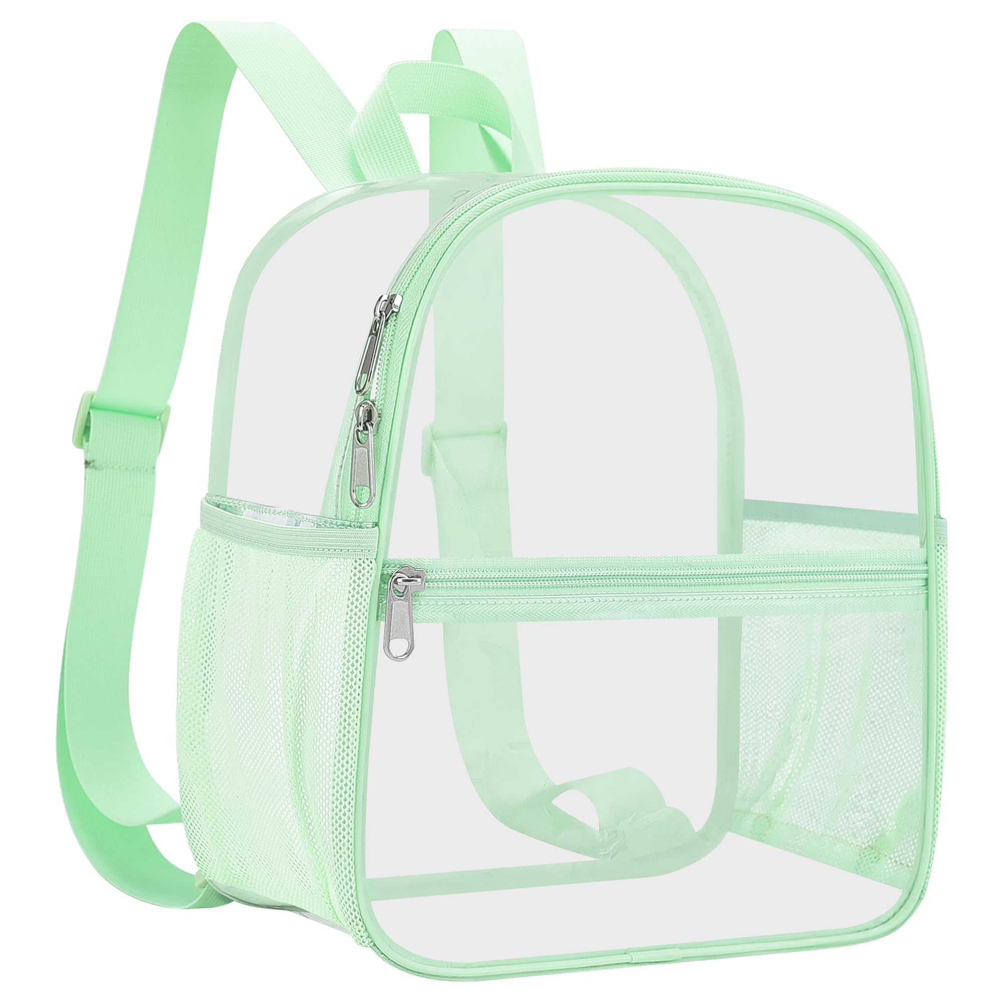 Slumou Clear Backpack for Stadium Events 12x12x6 Sports Backpack Mini Small for Fan, Concert, Beach, Work, Travel & Sporting(Avo