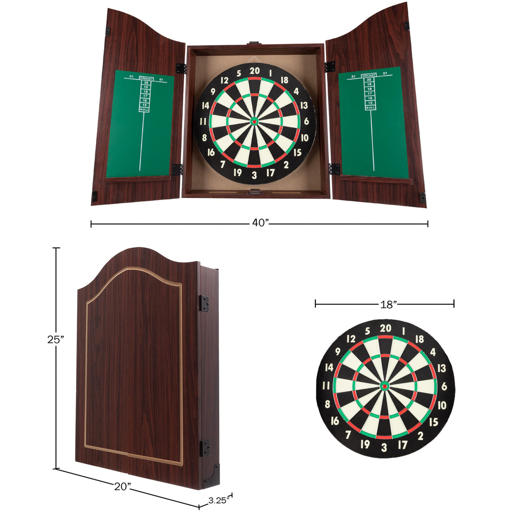 Tg Dartboard Cabinet Set With Realistic Walnut Finish, Brown, (15-Dg910)