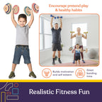 Special Supplies Kids Wooden Workout Play Weights Set - Adjustable Dumbbells Set For Home Gym Equipment, Exercise Workout Set Fo