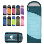 Geertop Camping Sleeping Bag, 3 Season Backpacking Sleeping Bag, Lightweight Portable Warm Cool Weather (Mint)
