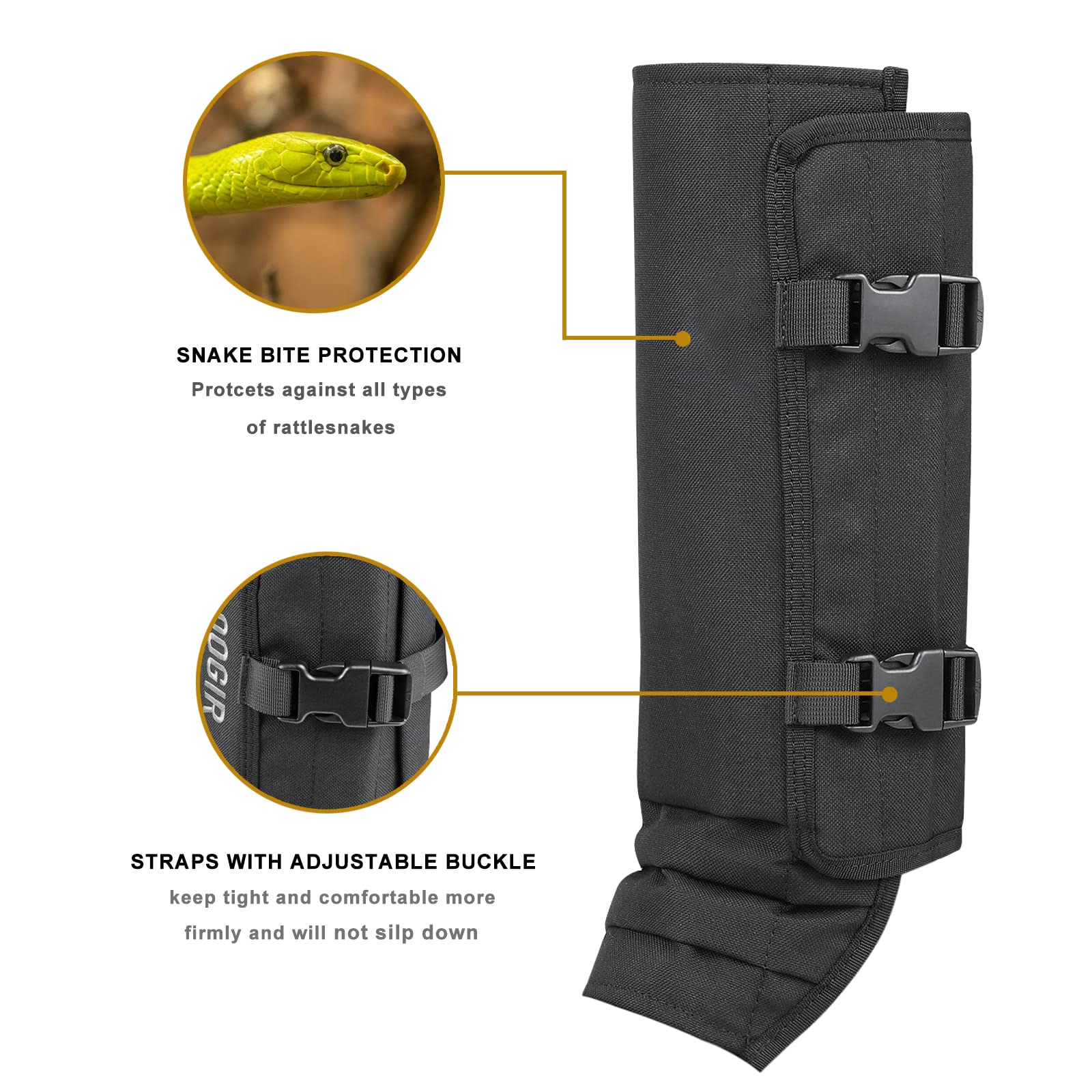 Snake Gaiters Snake Guard Chaps, Waterproof Snake Guards Bite Protection For Lower Legs, Snake Proof Gaiters Fit For Men & Women