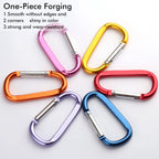 6Pcs Carabiner Caribeaner Clip,3'' Large Aluminum D Ring Shape Carabeaner With 6Pcs Keyring Keychain Hook (Orange+Red+Yellow+Nav
