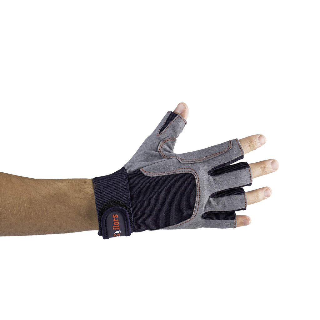 Mrx Boxing & Fitness Sailing Gloves With 3/4 Finger And Grip For Men And Women, Great For Kayaking, Workouts And More (Blue/Grey