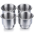 Marinebaby 4Pcs Stainless Steel Cup Drink Holder With Drain Marine Boat Cup Holder Insert Rv Camper