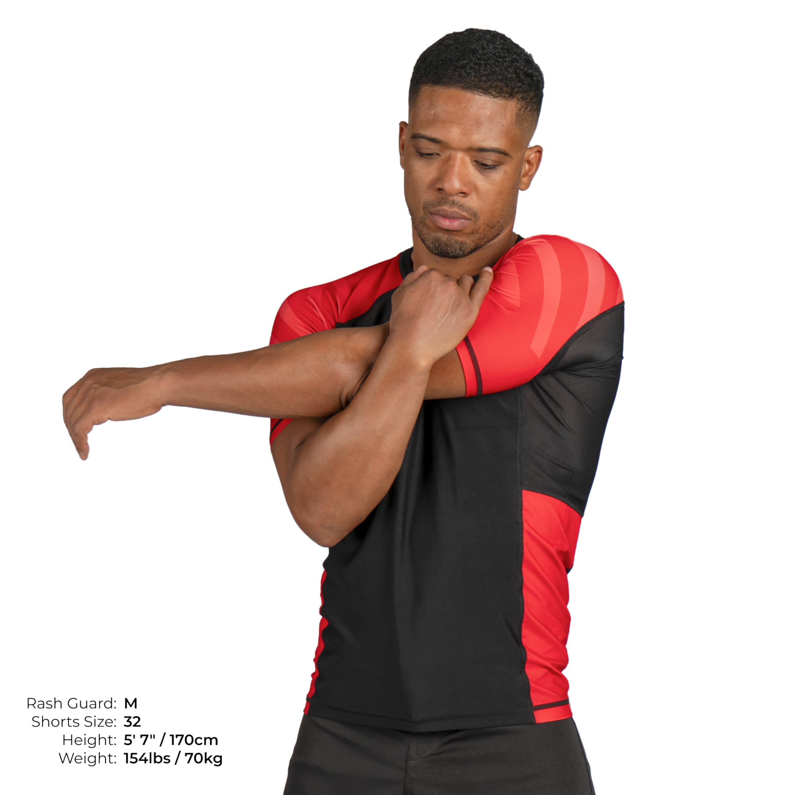 Sanabul Essential Short Sleeve Rash Guard Mma Bjj Wrestling Grappling Jiu Jitsu - Red, X-Large