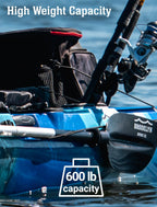 Bkc Tk219 12.5-Foot Tandem 2 Or 3 Person Sit On Top Fishing Kayak W/Padded Seats And Paddles (Grey Camo)