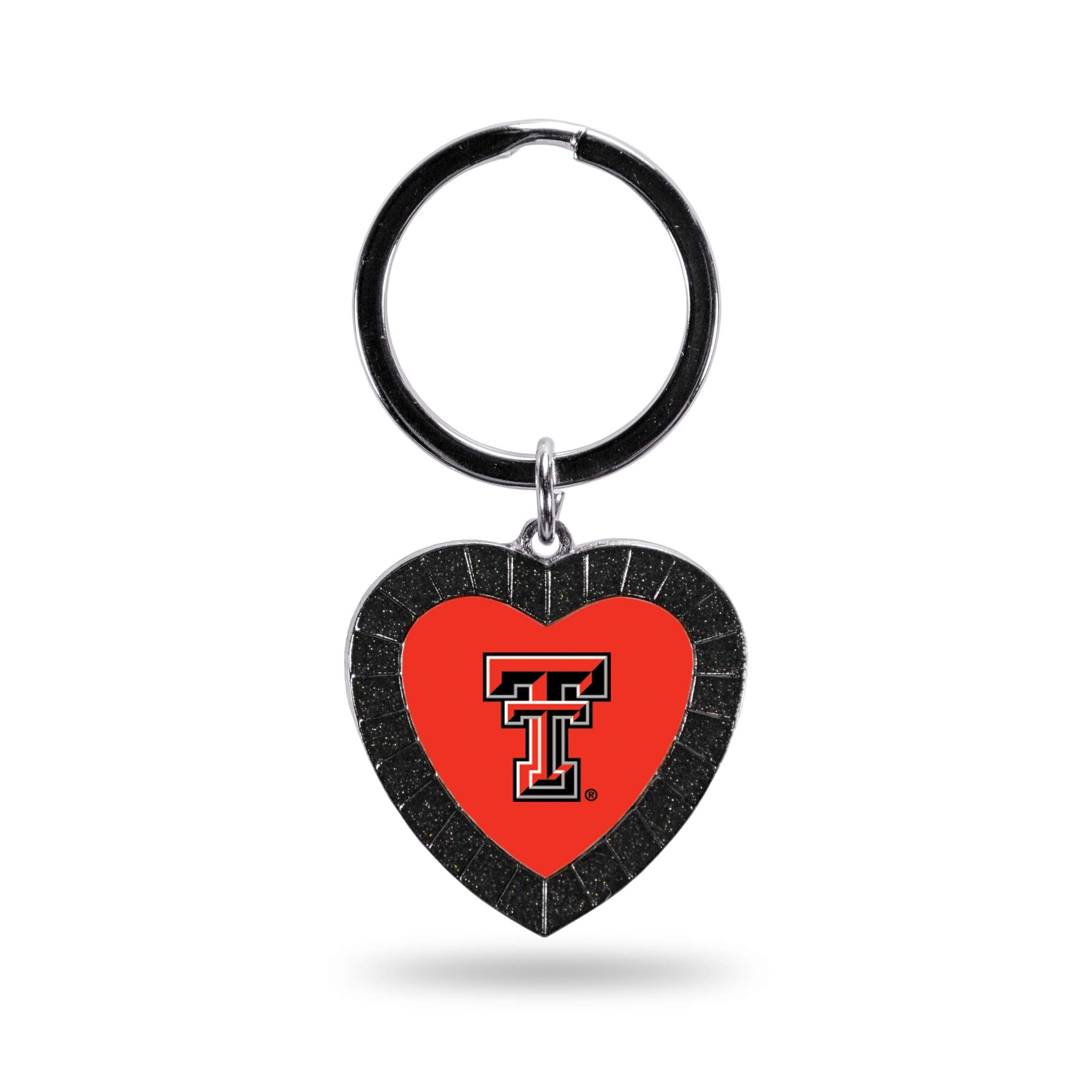 Rico Industries Ncaa Texas Tech Red Raiders Ncaa Rhinestone Heart Colored Keychain, Black, 3-Inches In Length