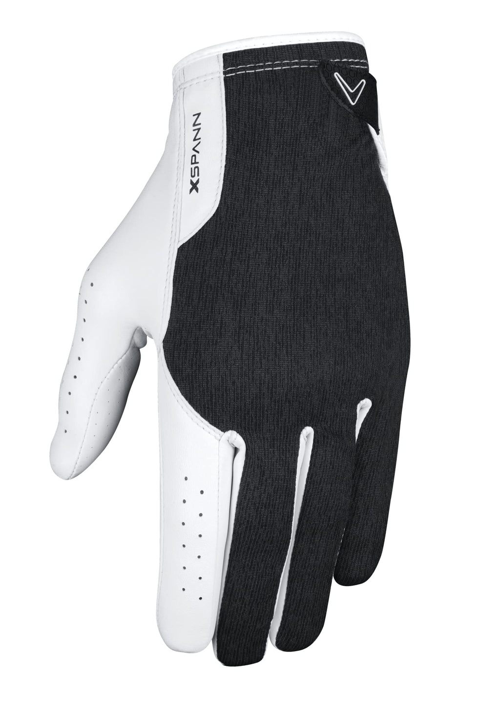 Callaway Golf X Spann Glove (Worn On Left Hand, Cadet (Short Fingers), X-Large, White/Black)
