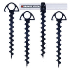 Orange Screw: The Ultimate Ground Anchor  Small 4 Pack Tent Stakes  Made In Usa (Black)