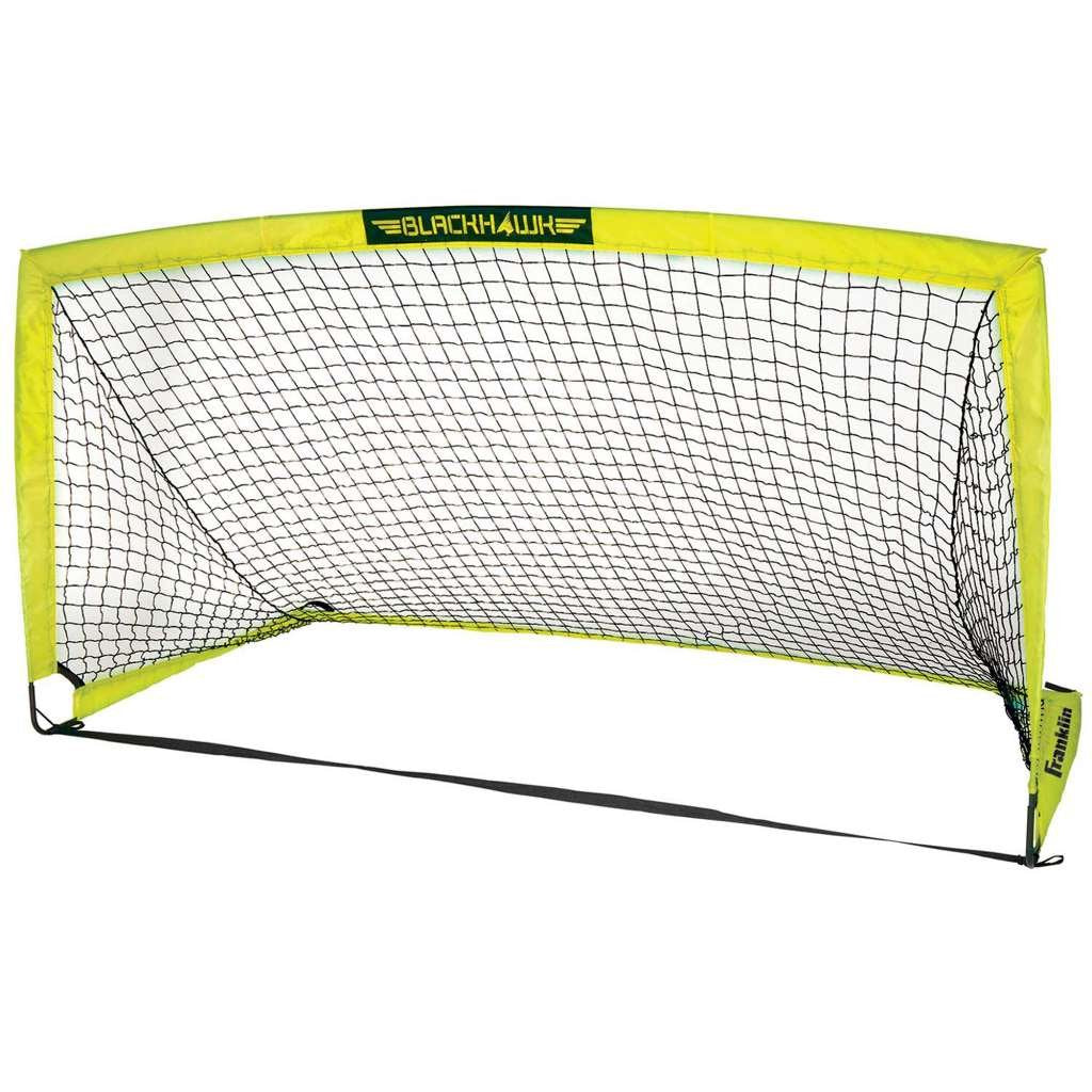 Franklin Sports Blackhawk Backyard Soccer Goal - Portable Kids Soccer Net - Pop Up Folding Indoor + Outdoor Goals - 9' X 5'6'' -