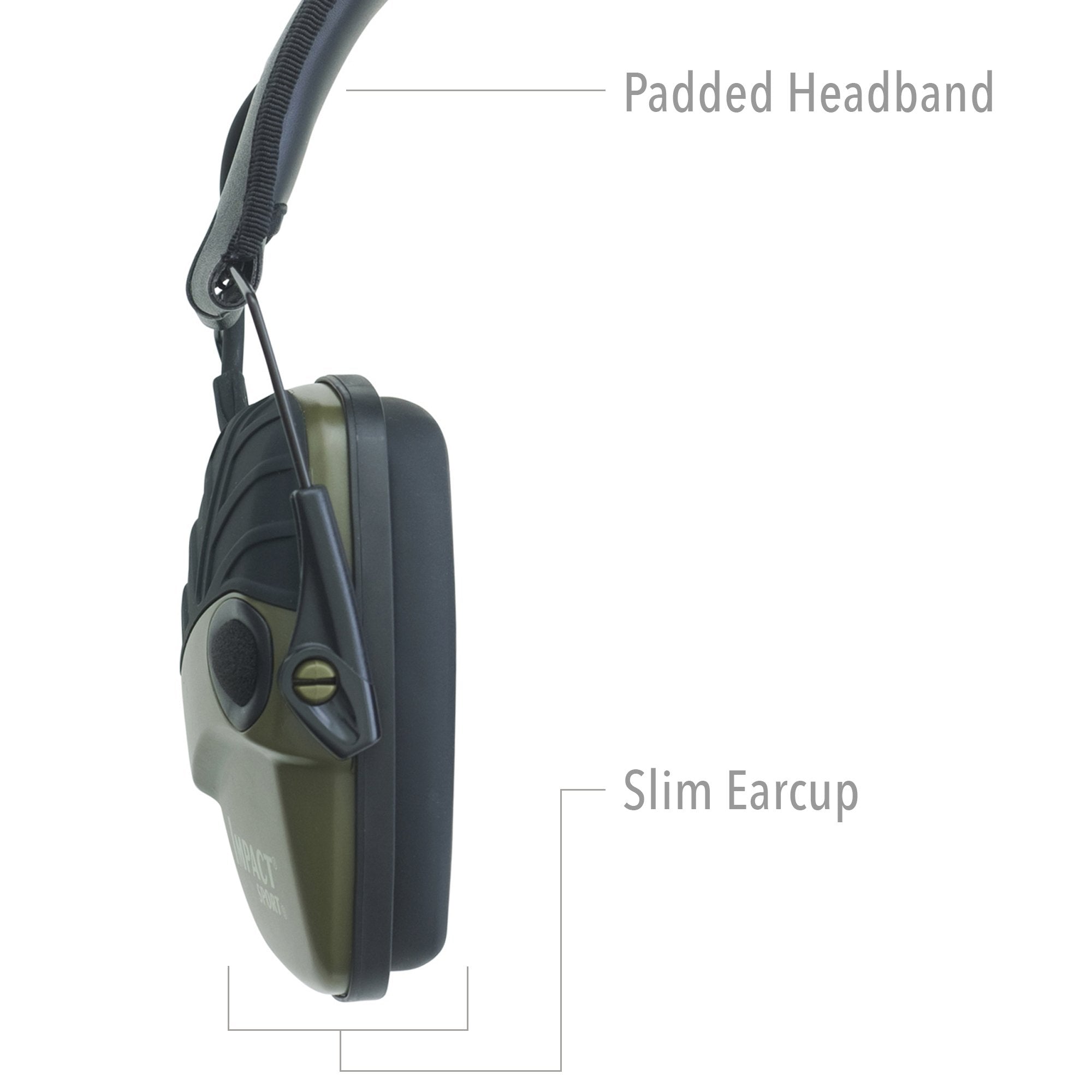Howard Leight By Honeywell Impact Sport Sound Amplification Electronic Shooting Earmuff, Green