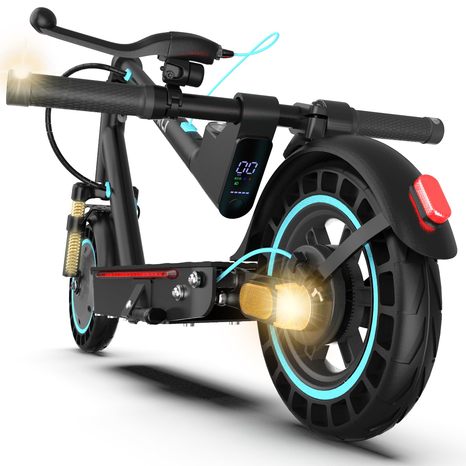 Electric Scooter for Adults, Foldable E-Scooter with Dual Suspension & Front/Rear Turn Signal Lights, 650W Motor, 36V 18AH Batte