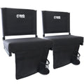 BRAWNTIDE Wide Stadium Seat Chair - 2 Pack, Extra Thick Padding, Bleacher Hooks, Compact, Light, Shoulder Strap, Carrying Handle