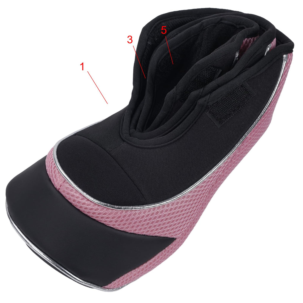 Andux Golf 460Cc Driver Fairway Wood Club Head Covers Hook & Loop Set Of 3 Pink