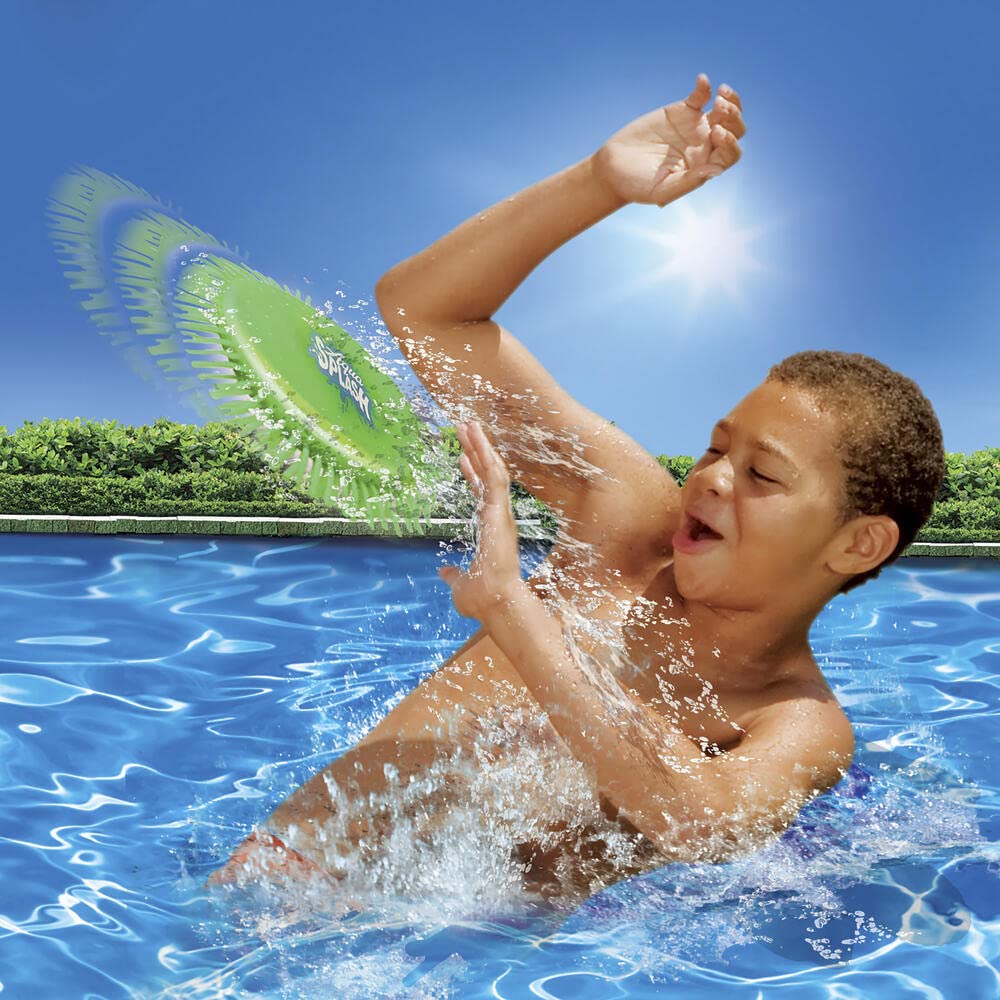 Banzai Green Aqua Saucer Pool Toy 5'' Disk (Soak It And Throw It)