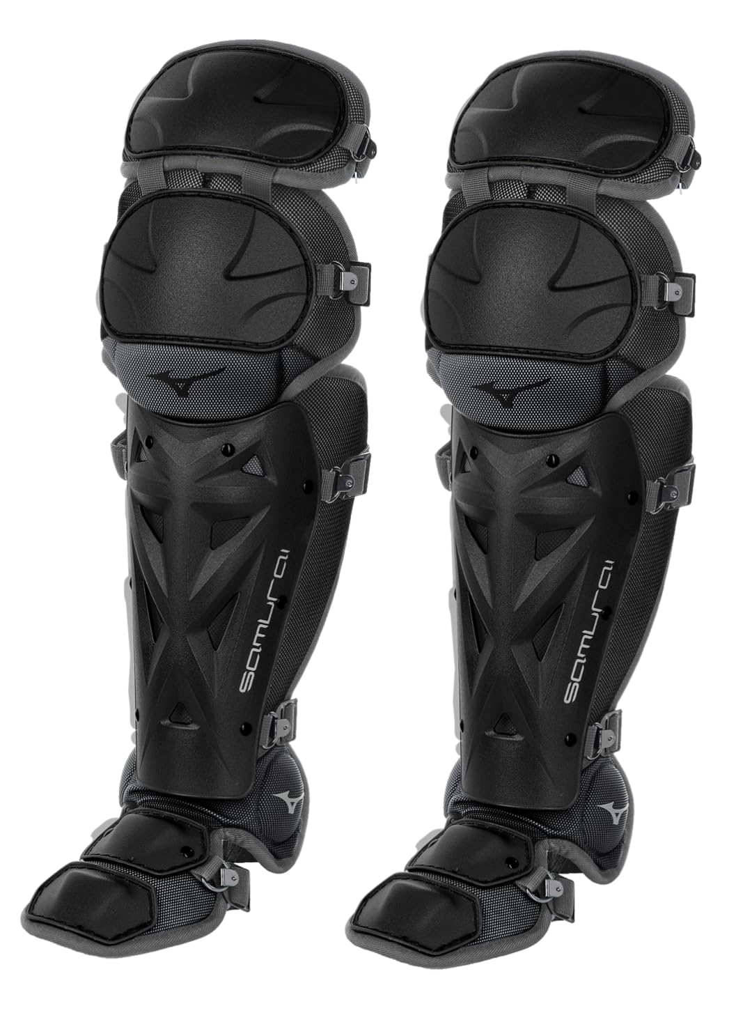 Mizuno Samurai Fastpitch Softball Women's Shin Guards 16, BLACK-GREY