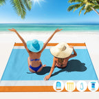 Famstar Beach Blanket Oversized Extra Large78 X 81'',Waterproof Sandproof Beach Blanket 1-7 Adults Lightweight Durable For Trave