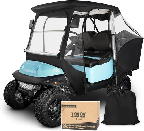 10L0L 4-Passengers Golf Cart Driving Enclosure For Club Car Precedent, Clear Window Rain Cover All Weather Waterproof Windproof