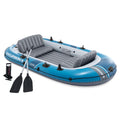 INTEX 66325EP Excursion 5 Inflatable Boat Set: Includes Deluxe 54in Aluminum Oars and High-Output-Pump - Adjustable Seats with B